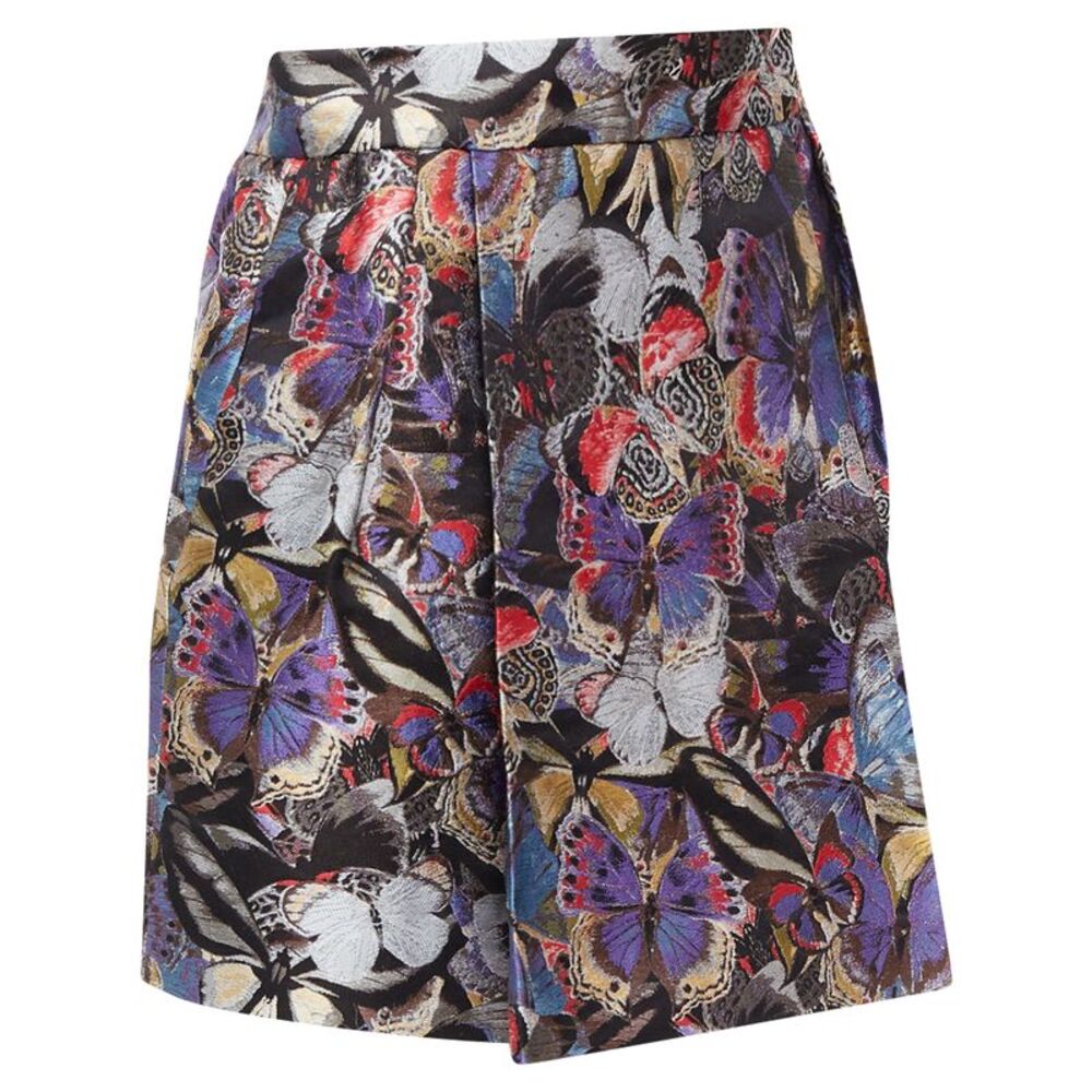 Valentino silk blend butterfly jacquard high waisted skirt - Picture 3 of 6